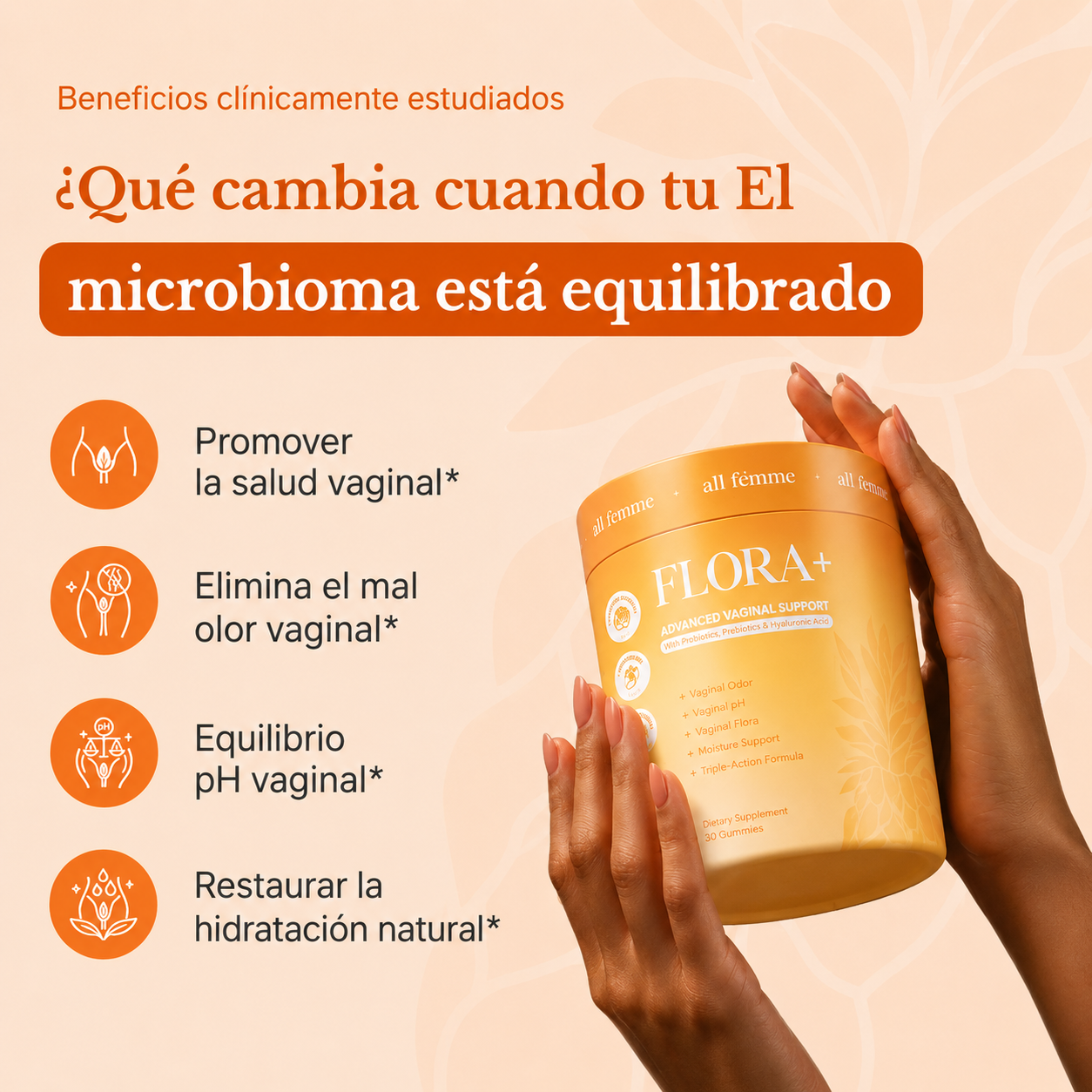 Probiótico Vaginal Avanzado – Equilibra tu pH y elimina el mal olor desde la raíz